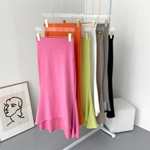 메이룸 마카롱스커트 여름 속밴딩 머메이드 롱스커트