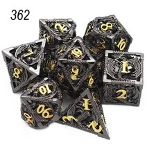 메탈큐브 금속 큐브 수집품 중공 주사위 비행 용 습기 d 주사위 7 pcs dnd 주사위 다면체 주사위 세트 롤 플레잉 게임 mtg 패스파인더, 362