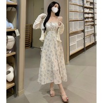 여름 끈나시 시원하고 과감한 한여름 캐주얼 슬림핏 롱 원피스 비치 바캉스 휴양지 빅사이즈