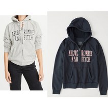 (뉴욕1) 아베크롬비 여자 기모 로고 후드집업 (네이비 그레이)