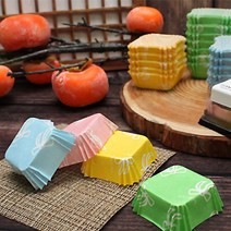 사각 페트컵45mm / 4.5x2.3cm 100매 // 화과자케이스속지, 노랑