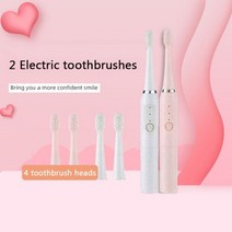 새로운 샤오미 음파 전동 칫솔 남성 여성 성인 비 충전식 부드러운 모피 전체 자동 방수 Coupl, two suits