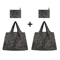 휴대용 포켓 장바구니 대형 시장가방 시장 바구니 보부상 가방 1+1 선물, 도트 1 + 큰원 1