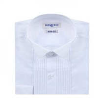 슬림 턱시도 화이트 긴팔셔츠