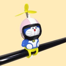 만화 도라에몽 헬멧 대나무 잠자리 자동차 장식 백미러 자동차 인테리어 및 외관 전기 오토바이 장식, 하나, PinkStarHelmet