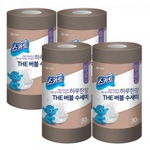 유한킴벌리 스카트 THE버블 수세미 브라운30매 x4개