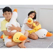 귀여운 애착인형 꽈당 오리 모찌원단 부드러운 숙면 인형 조카 선물, 100cm, 옐로우