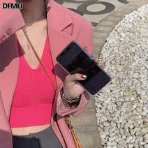 DFMEI 나시 여 퓨어 홀터넥 민소매 탑