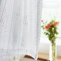 페이지 뜨개 느낌 레이스 바란스 커튼(140x45)