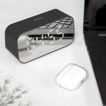 다번다 블루투스 라디오 온도계 멀티 인테리어 스피커, 블랙 STBT-MS100