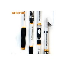 GHOTDA 새로운 디자인 화이트 스피닝 낚싯대 FRP + 탄소 섬유 텔레스코픽 2.1 3.6M, 2.4 m, White