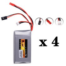 후타바조종기 드론 rc카 Futaba 라디오용 2S 6.6V 8C 2500mah Lipo 배터리 14SG 16SZ 18SZ 4PLS T6K RC 라디오 원격 제어 송신기 부품, [04] 4pcs