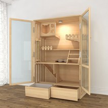 반려묘 고양이 카페 분양샵 케이지 캣타워 하우스 원목 캐비닛 매장, E.120x60x180