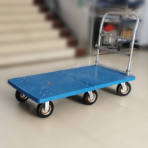 빅사이즈 산업용 손수레 대형대차 운반용 우레탄 운반카트, 150x69 8인치 6륜 검정바퀴 저소음