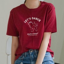 험블스튜디오 렛츠댄스 캐릭터 프린팅 커플 여름반팔티