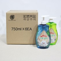 베이킹소다 주방세제 750ml 6개 친환경 주방 식당 설거지 청소 그릇 식기 1종 과일 야채 세제 세정제 세척