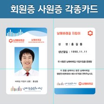 PVC 사원증제작 회원증 병원증 자격증 학생증 각종카드 RF카드, 양면10~19개, 필요없음