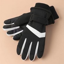 아베베즈 고급형 스마트 터치 스키장갑, 남성용_블랙+화이트