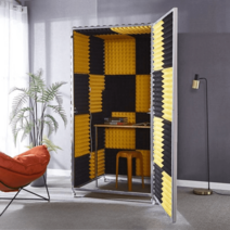 1인 방음부스 녹음 이동식 부스 방송용 연습실 원룸 방음, 100X125X200 스카이블루