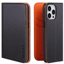 미국발송 VISOUL Pebbled Leather Case with Card Holder for iPhone 14 Pro Wallet Case for Men Women Magne