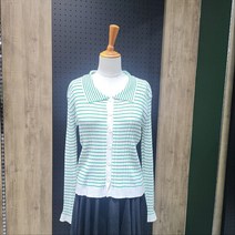 파파야 스트라이프 카라 골지 가디건 PNNRCD010A