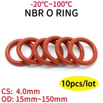 10pcs vmq o 링 씰 가스켓 두께 cs 4mm od 15 150mm 실리콘 고무 절연 방수 와셔 원형 nontoxi red, 외경 150mm 내경 142mm, 빨간색