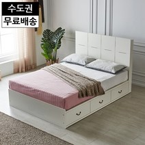 리즌 수납형 평상 서랍형 침대프레임 신혼부부 대형 편안한 침대 틀 LED 킹사이즈(K), 크림화이트