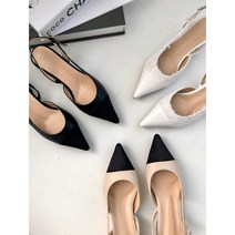 스틸레토 투톤 슬링백 구두 3color