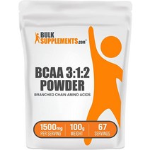 벌크 서플리먼츠 닷컴(BULK SUPPLEMENTSCOM) BULKSUPPLEMENTSCOM BCAA 3:1:2 파우더 - 분지사슬 아미노산 보충제 BCAAs 무향 1회 제공량당, 3.5 Ounce (Pack of 1)