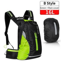 오토바이가방 WEST BIKING 자전거 가방 휴대용 방수 백팩 10L 사이클링 워터 야외 스포츠 등산 하이킹 파, 19 16L GreenBag Set