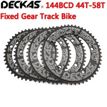 Deckas 144BCD 고정 기어 픽시 라운드 체인 링 트랙 자전거 44T-58T 치아 144 bcd 특수 단일 속도 기어 휠 체인 휠, [05] 144BCD 52T, 1개