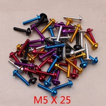 자동차 볼트 너트 범용 5MM 6MM 부품 M6 오토바이 나사 가와사키 혼다 스즈키 베 넬리 베스파 야마하 모토, 05 10 PCS purple_05 M6 X 40
