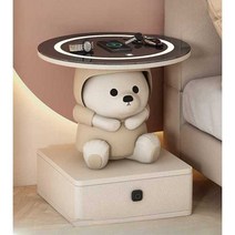 스마트폰 충전가능 테이블 수납 침실 인테리어협탁, 50CM만능휠항균암판지문잠금무선충전