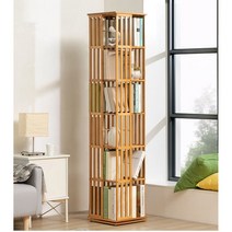360도 회전 원목 책장 3단 4단 5단 6단 7단 회전책장 OYOSON, 6단(37*178cm)