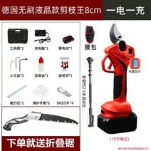 충전식 고지 전지가위 충전식 귤 전동 무선 화훼 조경 나무가지치기 전정 다목적 감따는, 8CM 전지가위+2.5M장대+배터리1