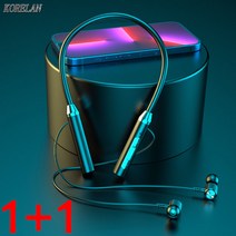 1+1휴대용 무선 땀 방지 넥밴드 블루투스 5.2 이어폰 귀걸이형 가정용 무선 이어폰 G01, 블랙*2