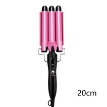 나이아가라고데기 다이렉트 물결 뿌리볼륨 봉 고데기 앞머리 웨이브 전문가용 컬링 세라믹 전문 트리플 배럴 계란 롤 스타일링 도구 스타일러, 컬러 핑크 20mm, 협력사, 유럽