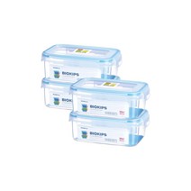 코멕스 바이오킵스 플라스틱 밀폐용기 직사각 900ml 4개, 단품
