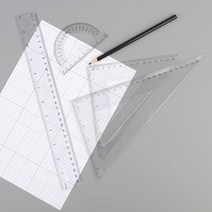 자 세트 30센치자 투명자 플라스틱자 직자 삼각자 4P