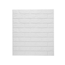 70x77cm 3D 자가 접착 벽돌 스티커 침실 장식 방수 종이 돌 벽지, 01 White 70X77cm