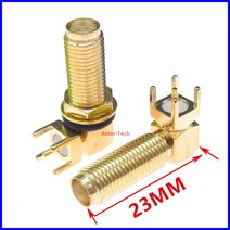 SMA-암 플러그 90 도 SMA- kwe PCB 마운팅 커넥터 RF 어댑터 확장 2 개