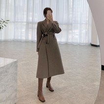 오버클래쓰 여성 롱코트 긴팔 기본 루즈핏 허리끈 오피스룩