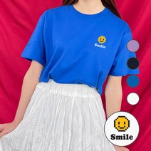험블스튜디오 픽셀스마일 기본 오버핏 반팔 티셔츠 4color