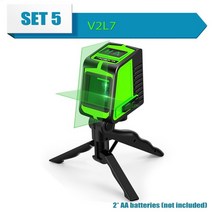 자동 레이저 레벨기 그린 레드 오토 수평기 삼각대 3D 16라인 4D 360도 기 2 라인 미니, 협력사, SET5 V2L7