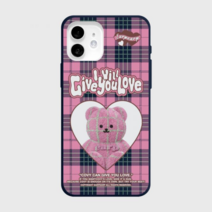 어프어프 어프어프 CHECK PATTERN LOVE PINK FACO-NAVY(컬러젤리) E2212_0088