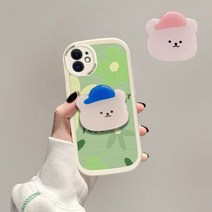 스마트톡 거치대 아크릴톡 핸드폰거치대 핸드폰 휴대폰 폰 사은품 판촉 대량구매 이지그립 에폭시 귀여운, 베어핑크