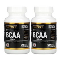 1+1 캘리포니아골드 뉴트리션 BCAA AjiPure® 분지쇄아미노산 500mg 베지 캡슐 60정, 1개, 기본