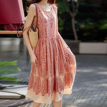 [위드기프트] [신상특가] 페이즐리 슬리브리스 원피스