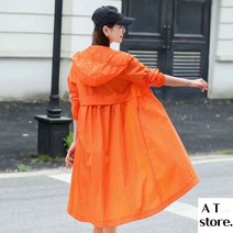 여성골프우비 골프비옷 골프우의 레인 판초 코트 여성용 방수 경량, L 85-100근 권장, 주황색, 1개