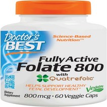 닥터스 베스트 4세대 활성 활성형 엽산 800mcg 60 베지 캡슐, 60정